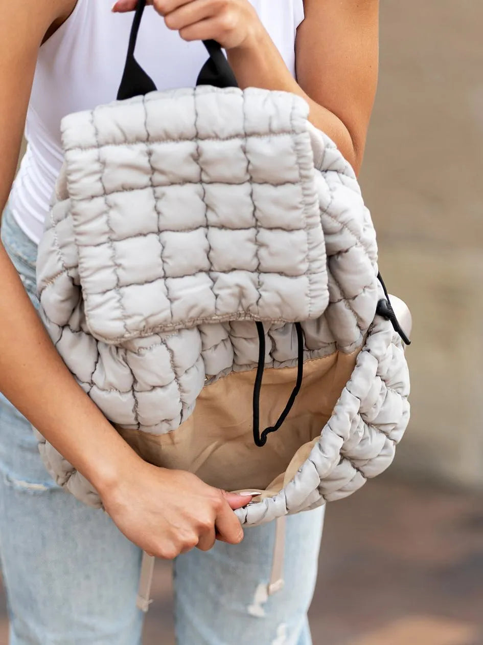 Stevie On the Go – Aili’s Corner Quilted Puffer Backpack-Backpack-Shop Z & Joxa