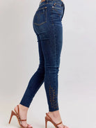 Stitch + Style Embroidered High Rise Skinny Jeans by Judy Blue-Women's Jeans-Shop Z & Joxa