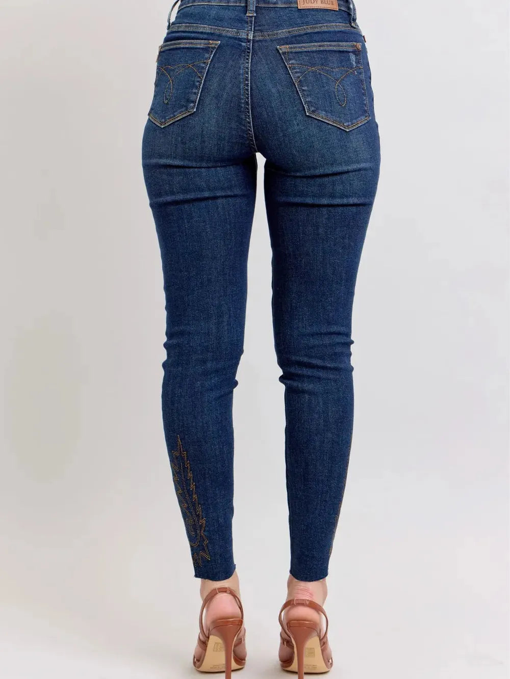 Stitch + Style Embroidered High Rise Skinny Jeans by Judy Blue-Women's Jeans-Shop Z & Joxa