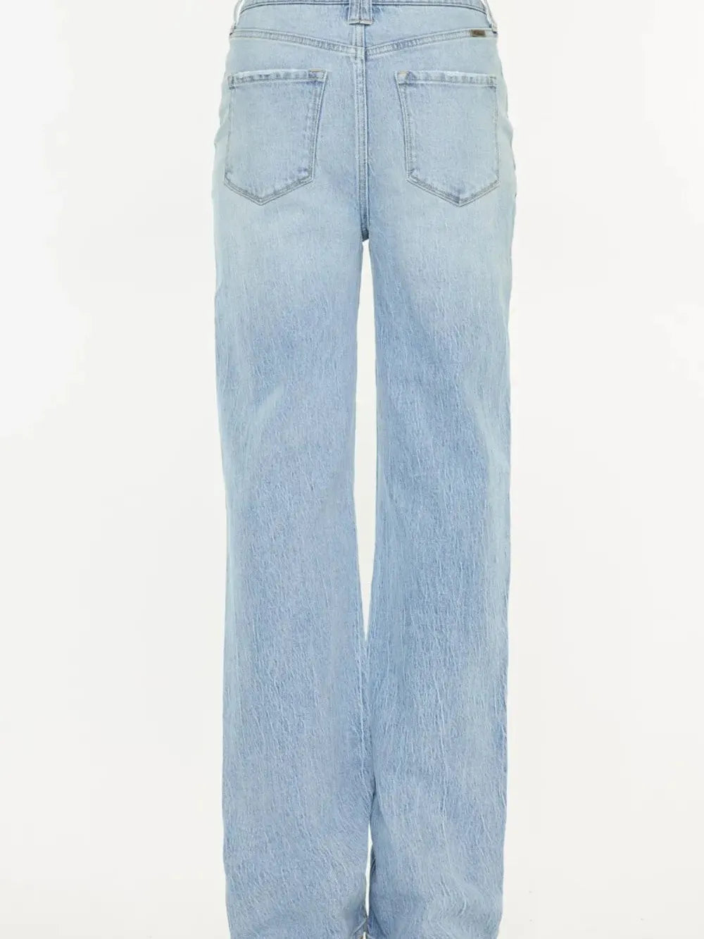 Street Chic Distressed High-Rise Straight Jeans by Kancan-Women's Jeans-Shop Z & Joxa