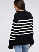 Stripes Done Right Oversized Ribbed Hem Striped Sweater-Women's Clothing-Shop Z & Joxa