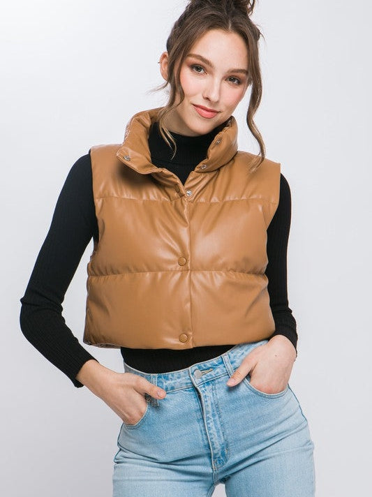 Style is What You Do Cropped Puffer Vest-Women's Clothing-Shop Z & Joxa