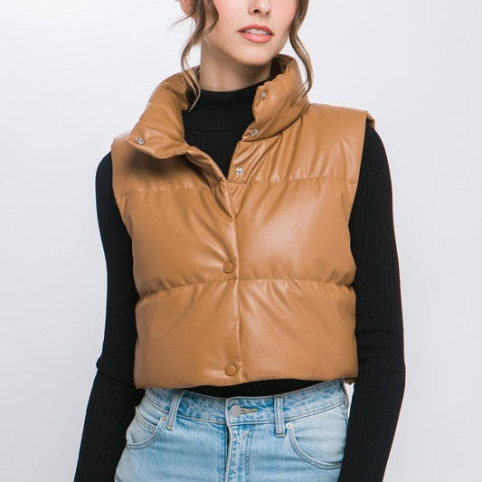 Style is What You Do Cropped Puffer Vest-Women's Clothing-Shop Z & Joxa