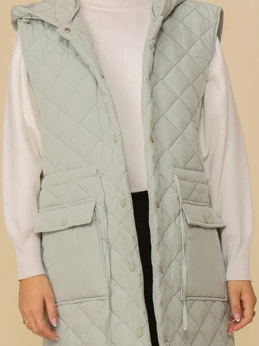 Style on the Go Full Length Oversized Quilted Vest-Women's Clothing-Shop Z & Joxa