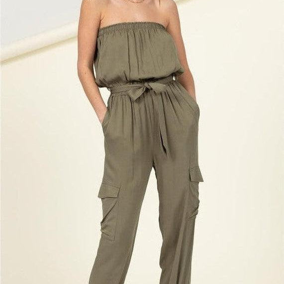 Summer Flirt Pocketed Strapless Jumpsuit-Women's Clothing-Shop Z & Joxa