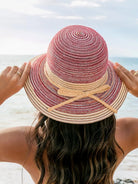 Sun Kissed & Striped Multi-Stripe Bow Accent Sunhat-Straw Sunhat-Shop Z & Joxa