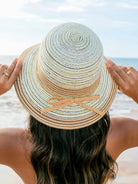 Sun Kissed & Striped Multi-Stripe Bow Accent Sunhat-Straw Sunhat-Shop Z & Joxa