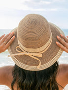 Sun Kissed & Striped Multi-Stripe Bow Accent Sunhat-Straw Sunhat-Shop Z & Joxa