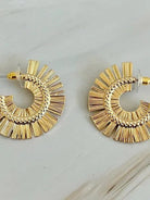 Sunburst Beauty Hoop Earrings-Women's Accessories-Shop Z & Joxa