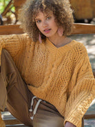 Sweet Beginnings Oversized Cropped Hooded Knit Sweater-Women's Clothing-Shop Z & Joxa