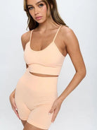 Sweet as Honey Seamless Crop Top and Biker Short Set-Women's Clothing-Shop Z & Joxa