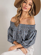 Tame or Wild, You Choose, Animal Print Off-Shoulder Smocked Top-Women's Clothing-Shop Z & Joxa