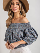 Tame or Wild, You Choose, Animal Print Off-Shoulder Smocked Top-Women's Clothing-Shop Z & Joxa