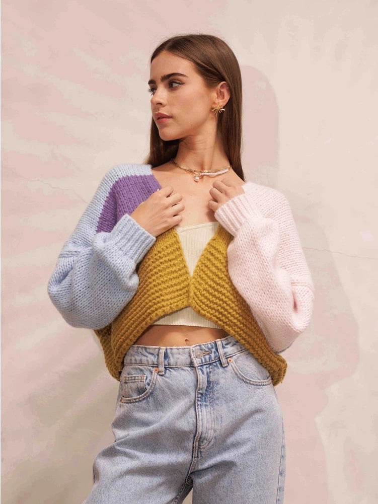 Tap Into Your Magic Colorblock Knit Cropped Cardigan-Women's Clothing-Shop Z & Joxa