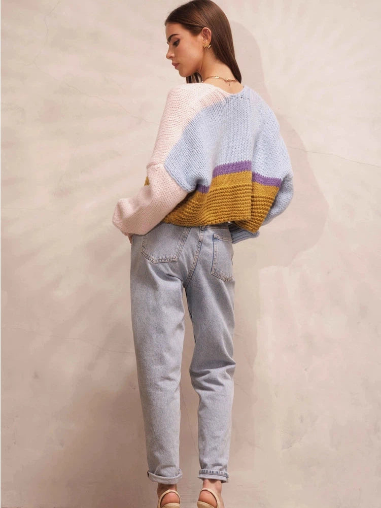 Tap Into Your Magic Colorblock Knit Cropped Cardigan-Women's Shirts & Tops-Shop Z & Joxa