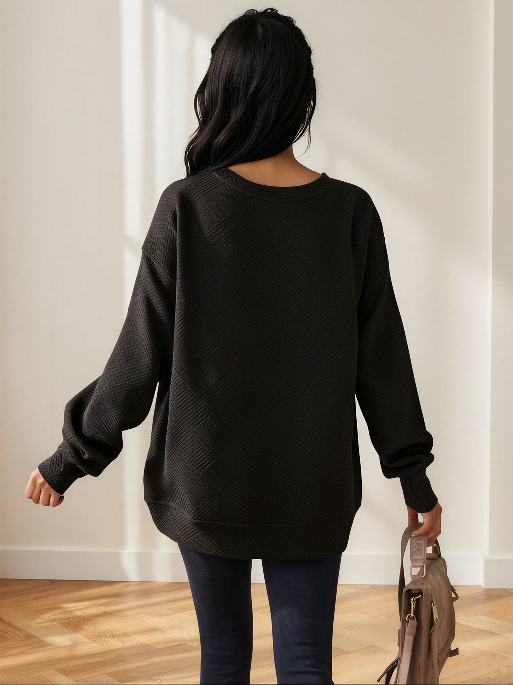 Texture Me Cozy Drop Shoulder Pullover Sweater-Sweaters-Shop Z & Joxa