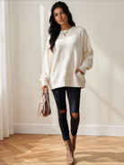 Texture Me Cozy Drop Shoulder Pullover Sweater-Sweaters-Shop Z & Joxa