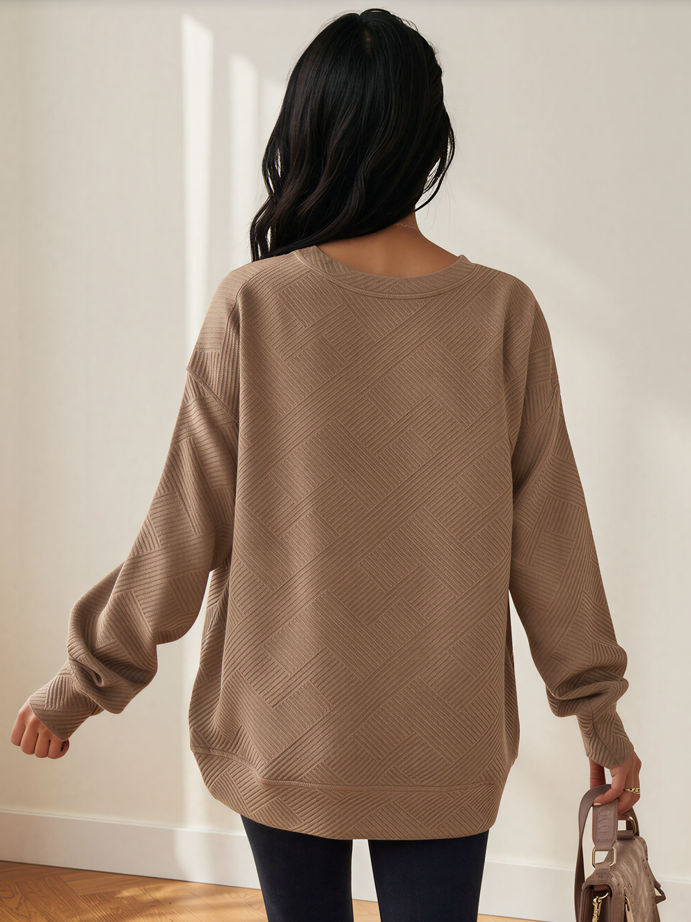 Texture Me Cozy Drop Shoulder Pullover Sweater-Sweaters-Shop Z & Joxa