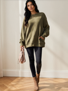 Texture Me Cozy Drop Shoulder Pullover Sweater-Sweaters-Shop Z & Joxa