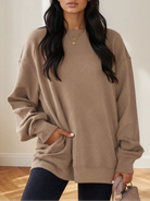 Texture Me Cozy Drop Shoulder Pullover Sweater-Sweaters-Shop Z & Joxa