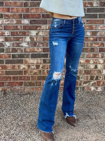 That Perfect Pair High Rise Distressed Bootcut Jeans