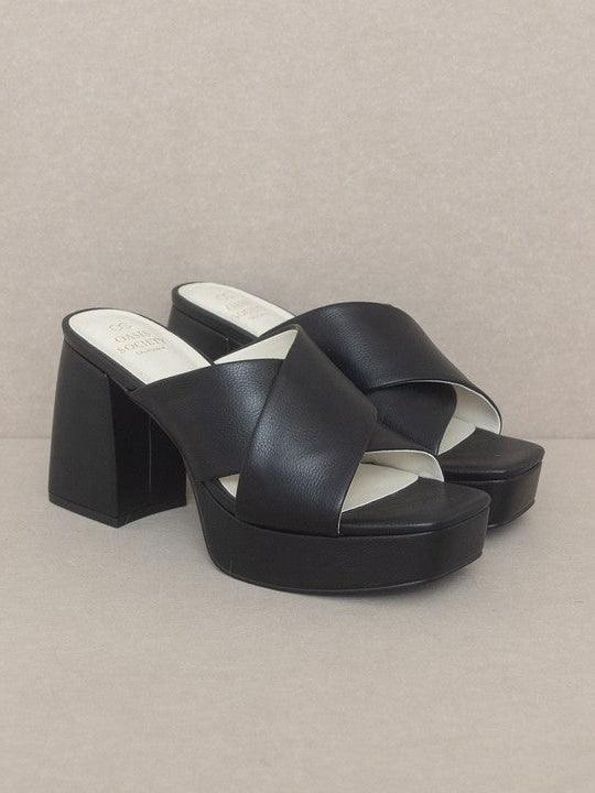 The Right Attitude Bold and Chunky Criss Cross Sandal-Women's Shoes-Shop Z & Joxa
