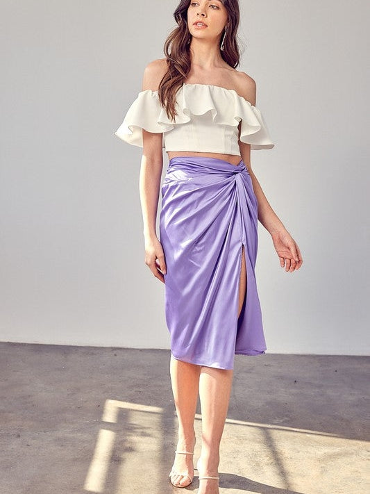 Time Does Not Wait Side Slit Gathered Skirt-Women's Clothing-Shop Z & Joxa