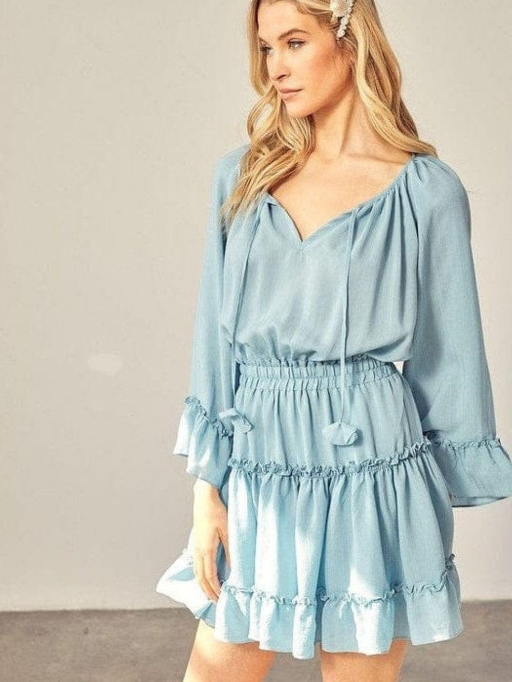 Too Cute for Words Tiered Peasant Dress-Women's Clothing-Shop Z & Joxa