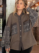 Touch of Plaid Long Sleeve Shacket-Women's Clothing-Shop Z & Joxa