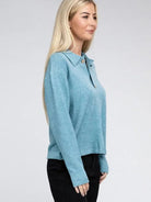 Touch of Sophistication Collared Lightweight Sweater Top-Women's Clothing-Shop Z & Joxa