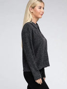 Touch of Sophistication Collared Lightweight Sweater Top-Women's Clothing-Shop Z & Joxa