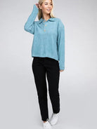 Touch of Sophistication Collared Lightweight Sweater Top-Women's Clothing-Shop Z & Joxa