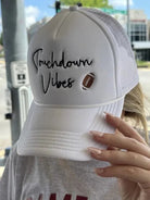 Touchdown Vibes White Football Hat-Women's Accessories-Shop Z & Joxa