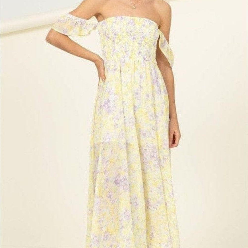 True Colors Asymmetrical Floral Midi Dress-Women's Clothing-Shop Z & Joxa