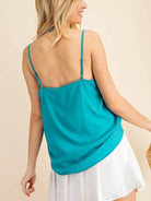 Turquoise Beauty Scalloped Cami Tank Top-Women's Clothing-Shop Z & Joxa