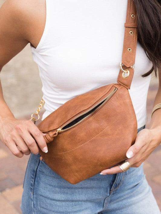 Twisted Tassel Chain and Vegan Leather Satchel-Women's Accessories-Shop Z & Joxa