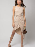 Twisted Wrap Sleeveless Asymmetrical Dress-Women's Clothing-Shop Z & Joxa