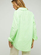 Two-Tone Striped Oversized Button Shirt-Women's Clothing-Shop Z & Joxa