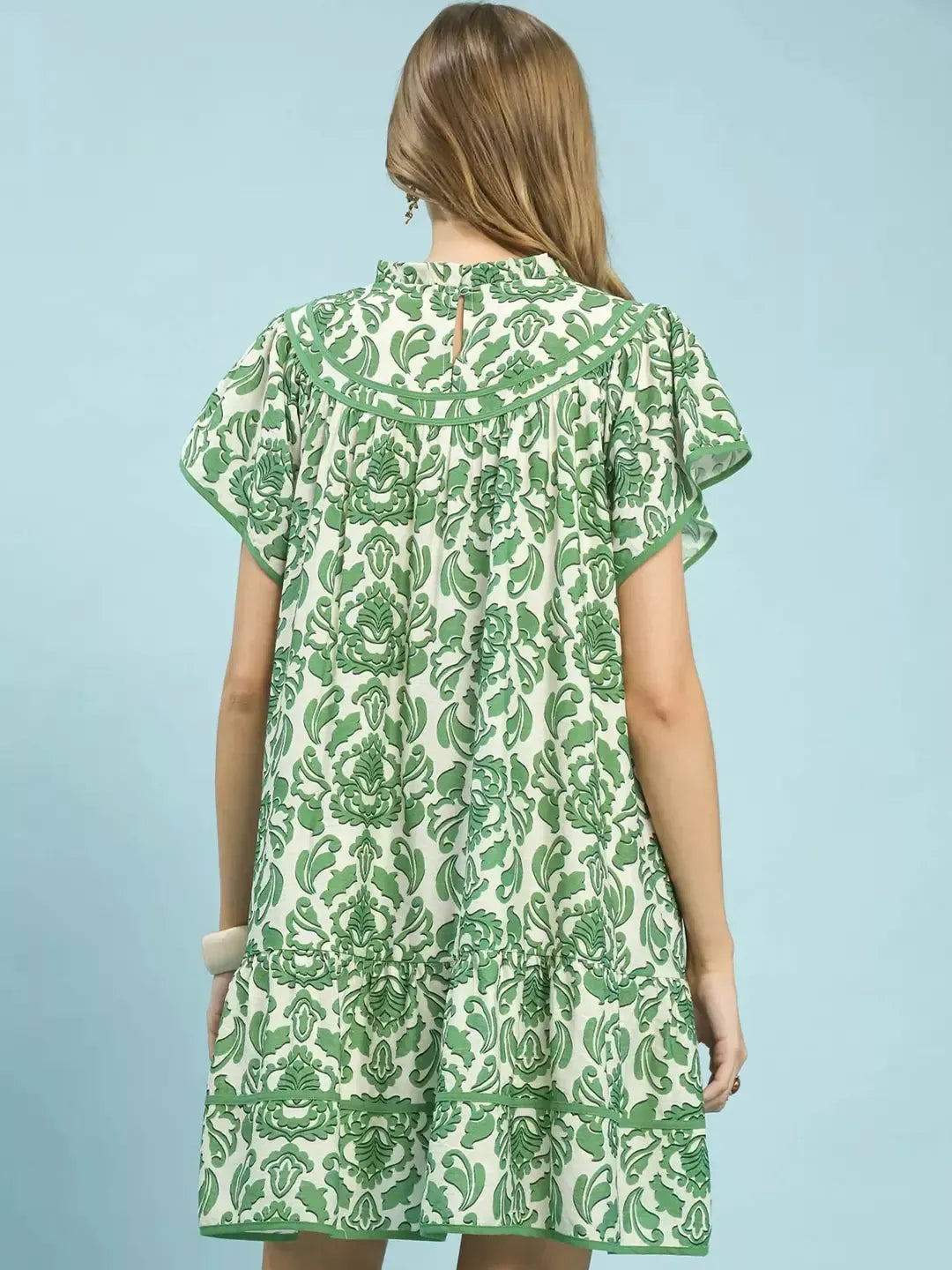 Umgee Abstract Print Babydoll Mini Dress-Shop Z & Joxa