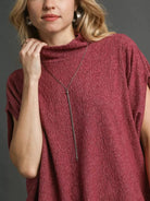 Umgee Berry Haze Textured Dohlman Sleeve Relaxed Top-Women's Shirts & Tops-Shop Z & Joxa