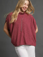 Umgee Berry Haze Textured Dohlman Sleeve Relaxed Top-Women's Shirts & Tops-Shop Z & Joxa