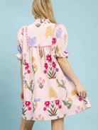 Umgee Blushing Blooms Tiered Floral Mini Dress-Women's Dresses-Shop Z & Joxa