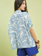 Umgee Botanical Bay Mixed Floral Tunic Top with Stripe Trim-Women's Shirts & Tops-Shop Z & Joxa