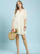 Umgee Coastal Cotton Gauze Tiered Mini Dress-Women's Dresses-Shop Z & Joxa