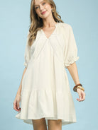 Umgee Coastal Cotton Gauze Tiered Mini Dress-Women's Dresses-Shop Z & Joxa