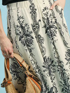 Umgee Coastal Frame Ecru Border Print Wide Leg Pants-Women's Pants-Shop Z & Joxa