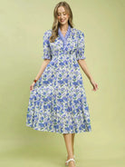 Umgee Cottage Romance Ruffle Trim Tiered Midi Dress-Women's Dresses-Shop Z & Joxa