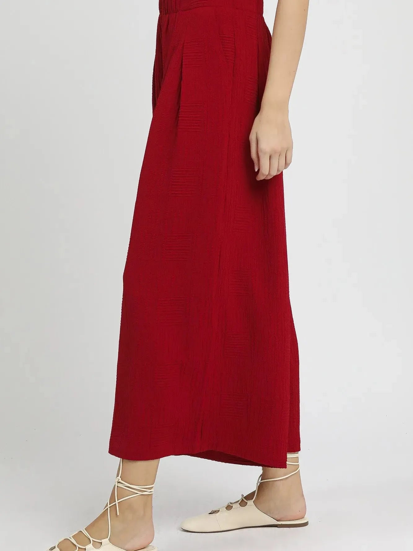 Umgee Crimson Grace High Rise Elastic Waist Palazzo Pants-Women's Pants-Shop Z & Joxa