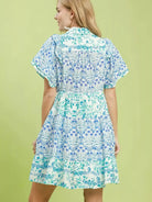 Umgee Floral Flirt Tiered Mini Dress with Flutter Sleeves-Women's Dresses-Shop Z & Joxa