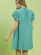 Umgee Flutter me Pretty Ruffle Flutter Sleeve Mini Dress-Women's Dresses-Shop Z & Joxa